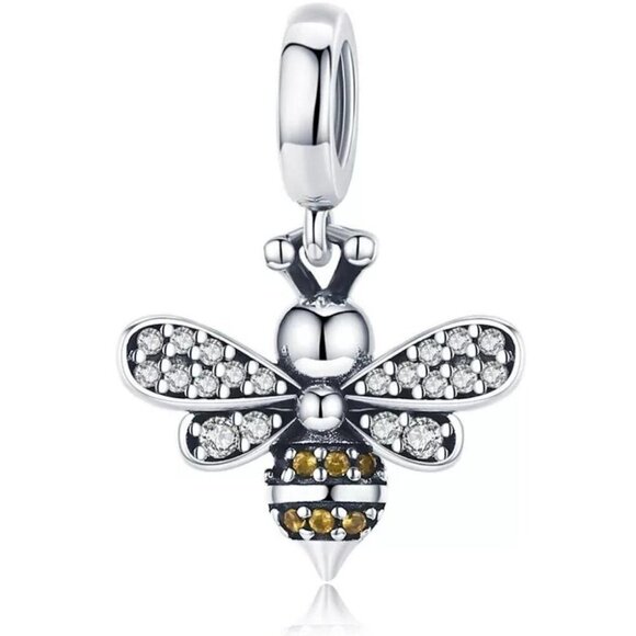 925 Sterling Silver Bee Charm - Picture 1 of 7